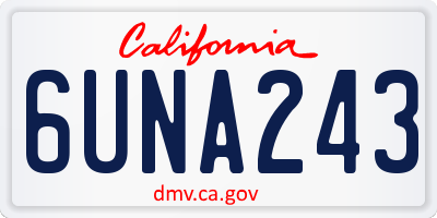 CA license plate 6UNA243