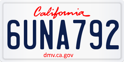 CA license plate 6UNA792