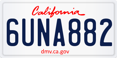 CA license plate 6UNA882