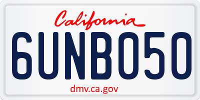 CA license plate 6UNB050