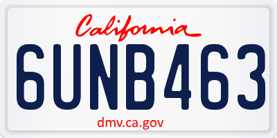 CA license plate 6UNB463