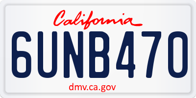 CA license plate 6UNB470