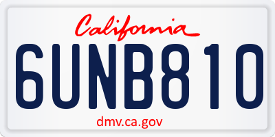 CA license plate 6UNB810