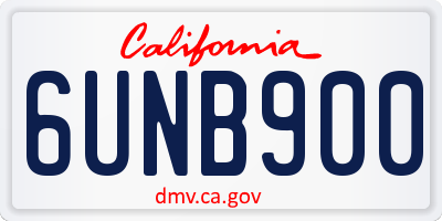 CA license plate 6UNB900