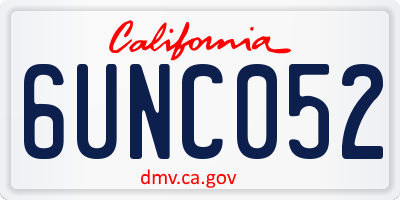 CA license plate 6UNC052