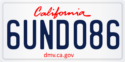 CA license plate 6UND086