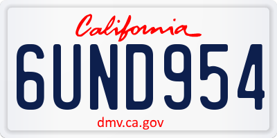CA license plate 6UND954