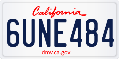 CA license plate 6UNE484