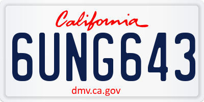 CA license plate 6UNG643