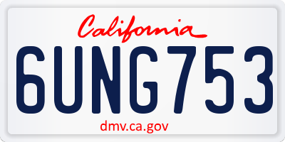 CA license plate 6UNG753