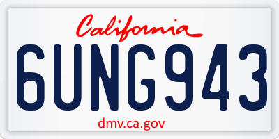 CA license plate 6UNG943
