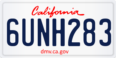 CA license plate 6UNH283