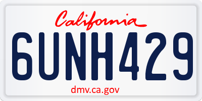 CA license plate 6UNH429