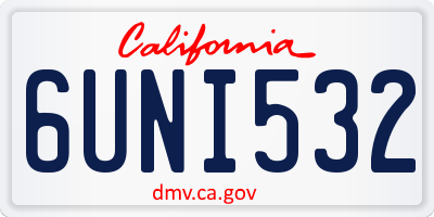 CA license plate 6UNI532