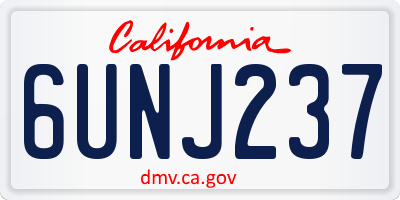 CA license plate 6UNJ237