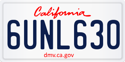 CA license plate 6UNL630