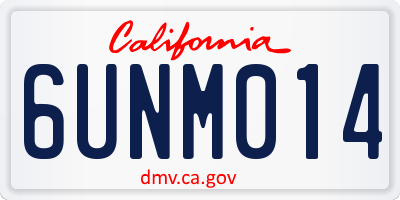 CA license plate 6UNM014