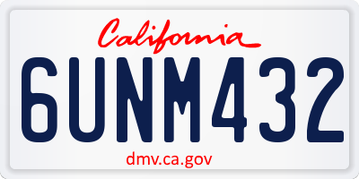 CA license plate 6UNM432