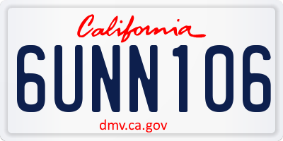 CA license plate 6UNN106