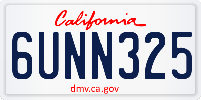 CA license plate 6UNN325