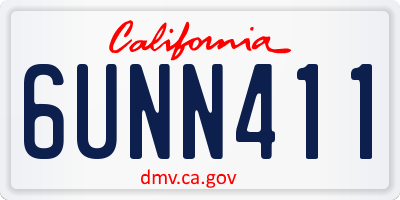CA license plate 6UNN411