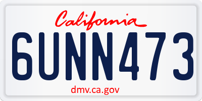 CA license plate 6UNN473