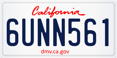 CA license plate 6UNN561