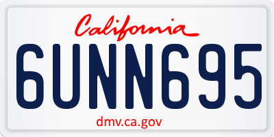 CA license plate 6UNN695