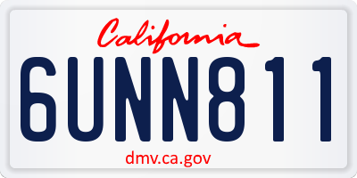 CA license plate 6UNN811