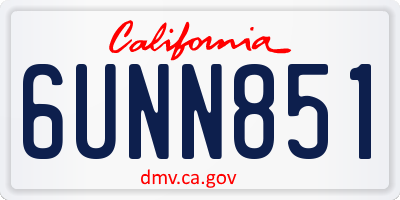 CA license plate 6UNN851