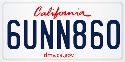 CA license plate 6UNN860