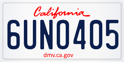 CA license plate 6UNO405