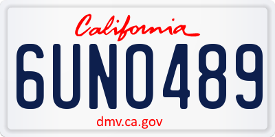 CA license plate 6UNO489