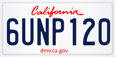 CA license plate 6UNP120