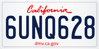 CA license plate 6UNQ628