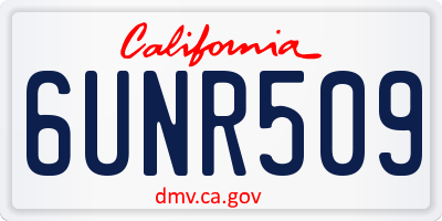 CA license plate 6UNR509