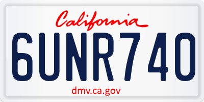 CA license plate 6UNR740