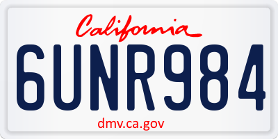 CA license plate 6UNR984