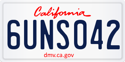 CA license plate 6UNS042