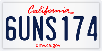 CA license plate 6UNS174