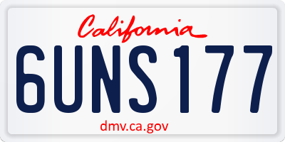 CA license plate 6UNS177