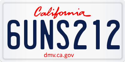 CA license plate 6UNS212