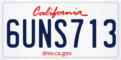 CA license plate 6UNS713