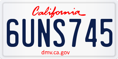 CA license plate 6UNS745