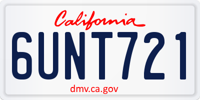 CA license plate 6UNT721