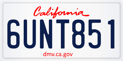 CA license plate 6UNT851