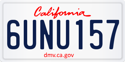 CA license plate 6UNU157