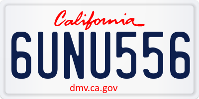 CA license plate 6UNU556
