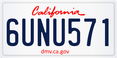 CA license plate 6UNU571