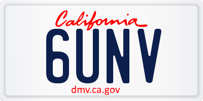 CA license plate 6UNV